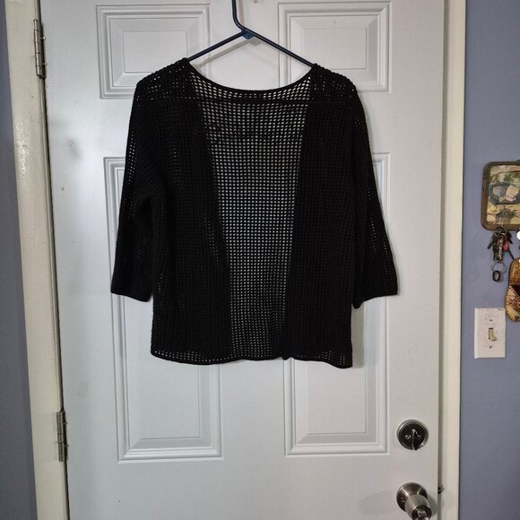 Loose knit wrap, open front, 3/4 sleeves. Large - Picture 2 of 4
